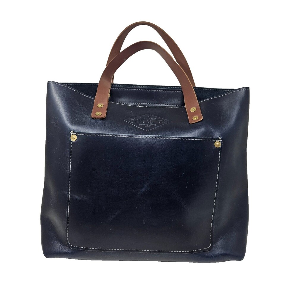 LIFETIME LEATHER Lifetime Tote Bag Navy Blue Minimalist Hand Crafted Durable